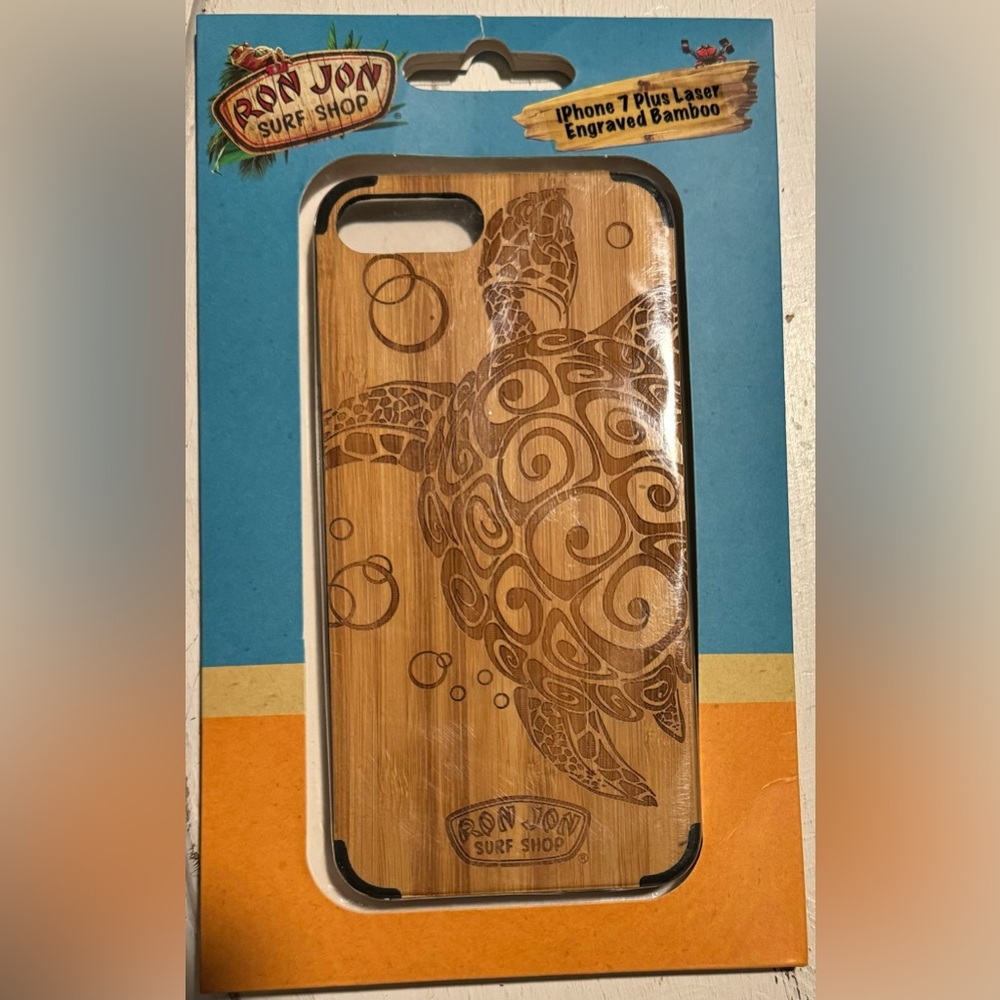 Ron Jon Laser Engraved Bamboo iPhone 7 Plus Phone case Brand New in Box